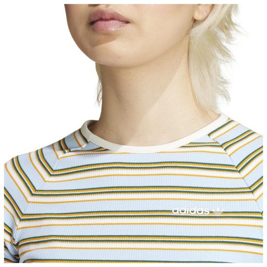 Adidas Γυναικεία κοντομάνικη μπλούζα '80s Rib Stripe Baby Tee